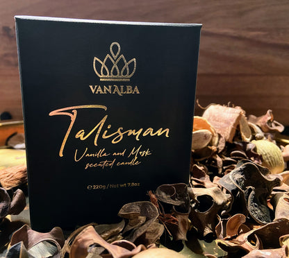 Talisman: Vanilla and Musk Scented Candle- 40 hours - Van Alba ™